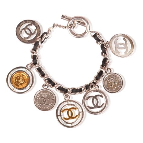 chanel charm bracelet silver|authentic Chanel bracelet.